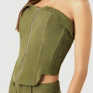Cropped Zip-Up Tube Top